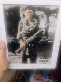 Mexican kickapoo print rare image colorized 8x10