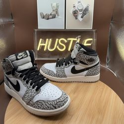 Nike Air Jordan Retro 1 High ‘White Cement’ (GS) Sz 4.5Y