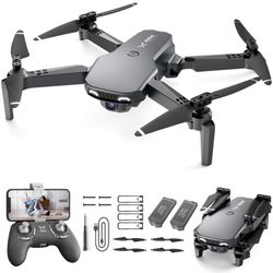 Brand new Drone with Camera,1080P HD Foldable FPV RC Helicopter Quadcopter with One Key Start, Altitude Hold, Gesture Selfie, 3D Flips, 2 Batteries 