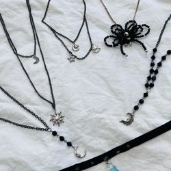 Spooky Necklaces And Choker For Halloween Costume. Witch Or Punk Vampire Etc For Women Necklaces. $8 Each 