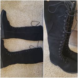 Black Suede Boots 