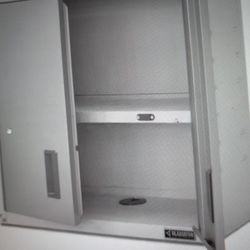Steel 2 Shelf Wall Mounted Garage Cabinet 