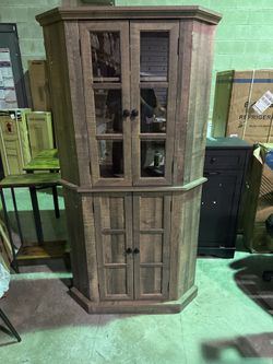 🌾 67” Tall Farmhouse Corner Cabinet (Brand New, Fully Assembled!) 🌾 💰 $170 p99 📦 Brand new + already assembled — save your time & no tools needed!