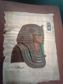 Original..egyption papyrus.. painting ..with..certificate