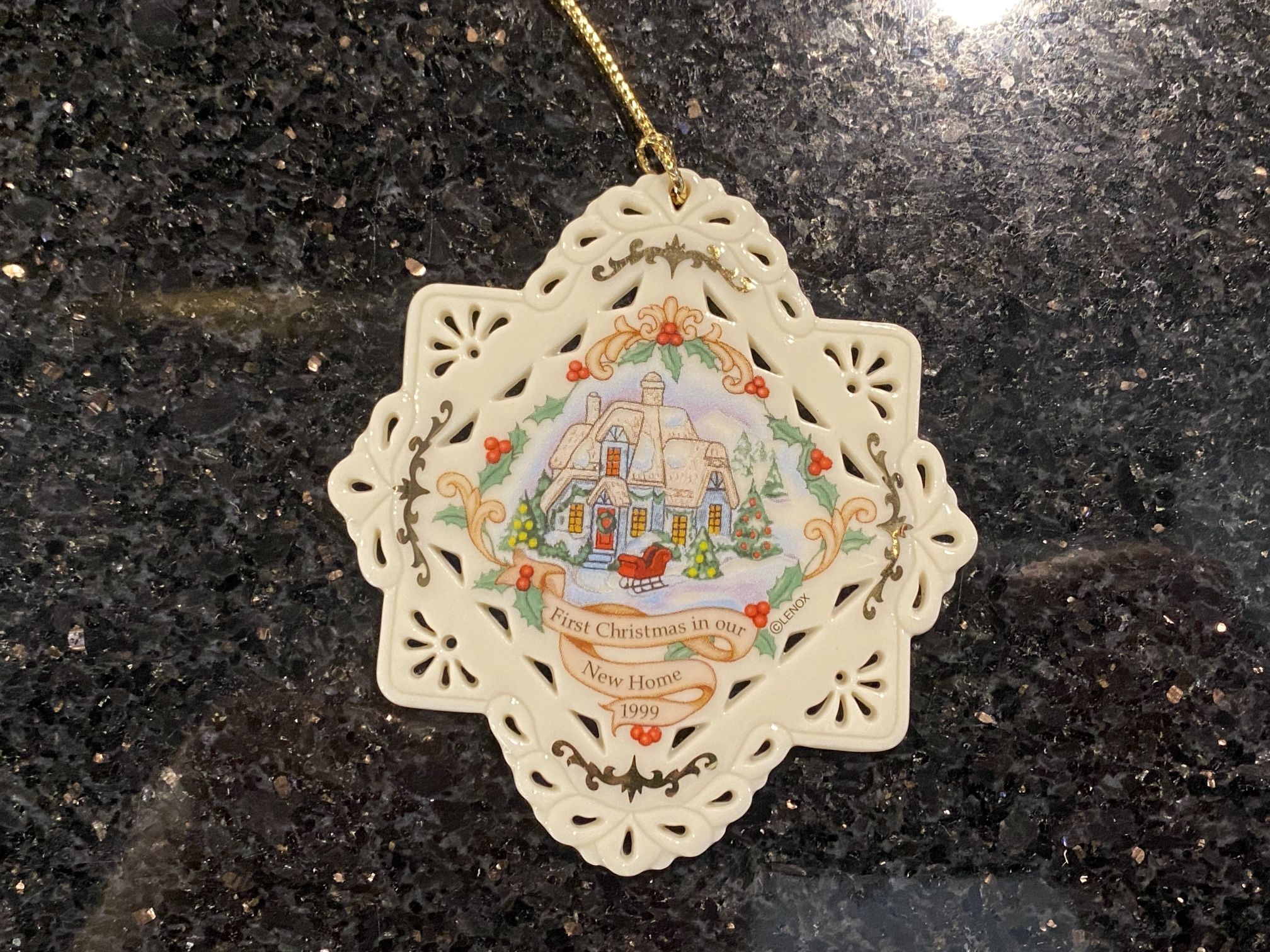 Vintage 1999 Lenox First Christmas in New House Ornament Made In USA