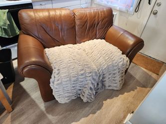 Free brown leather loveseat