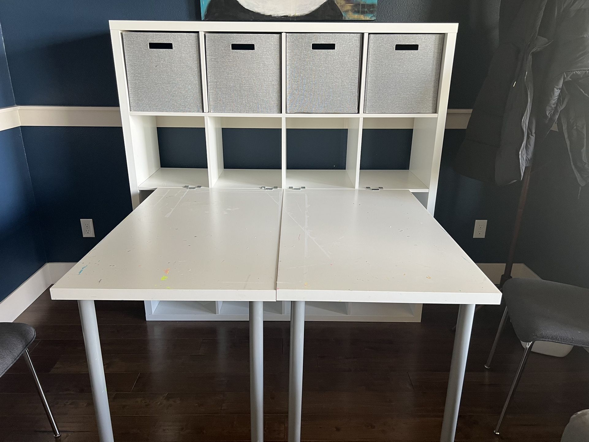 IKEA Double Desk With Storage Cubes