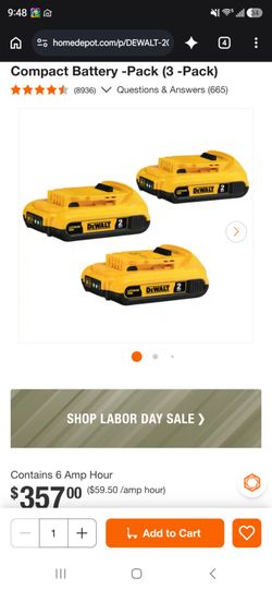 3 dewalt 20v 2ah batteries & 1 dewalt 20v 5ah battery