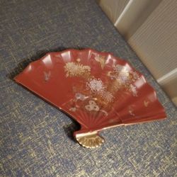 Floral Bird Fan Shape Trinket Candy Dish 