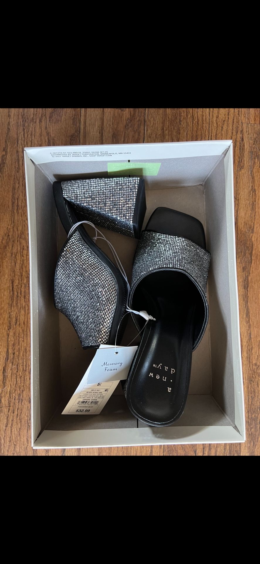 Size 5 A New Day Black And Silver Gem Heel