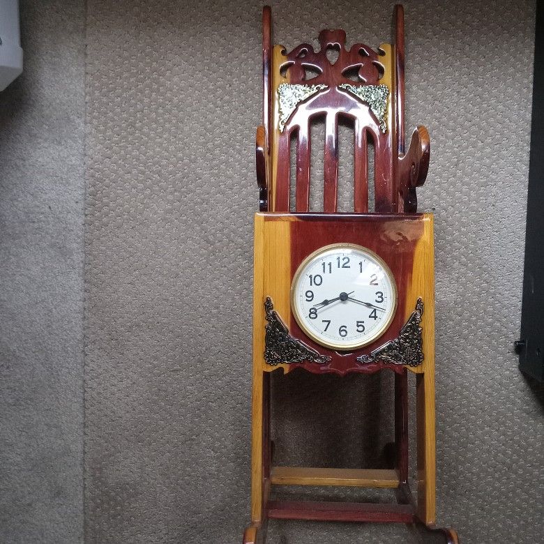 Handmade Pendulum Clock Queen Anne Style Rocking Chair