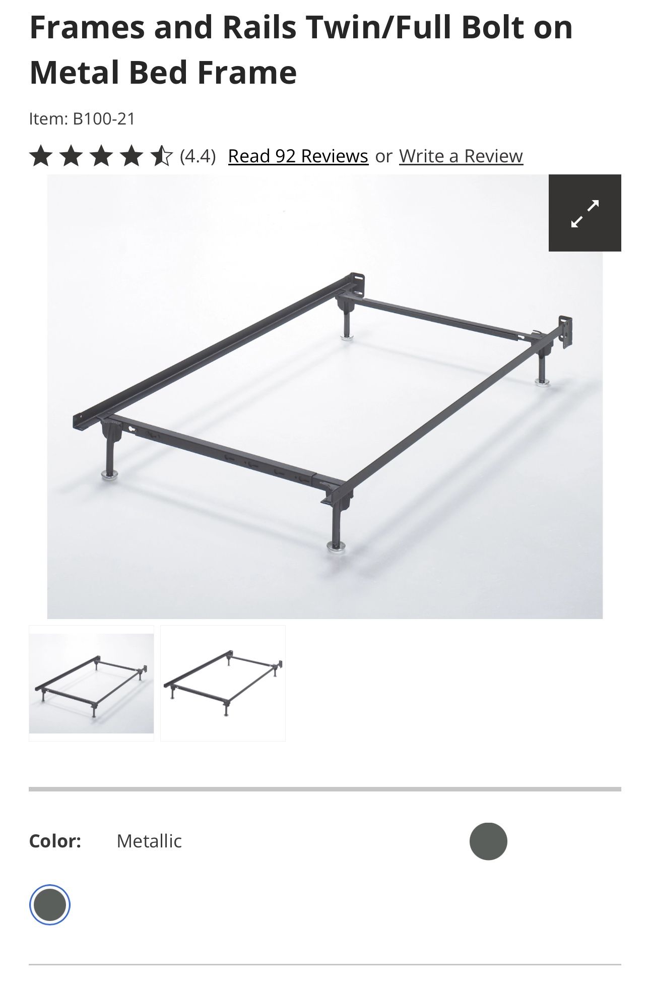 Ashley home furniture metal Twin/Full Metal Bed frame