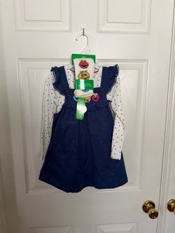 New Sesame Street Elmo Blue Dress with Long Sleeve Shirt