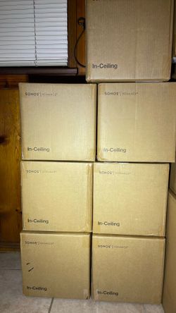 Sonos In Ceiling Speakers White.  Each box includes 2 x Sonos 6.5” In-Ceiling white speakers.  Brand New.  Warranty included.
