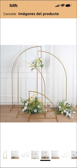4 Gold Metal Floral Display Frame Half Moon