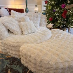 Plush chair + Ottoman (Brand New! Extremely Comfortable) - see Pics