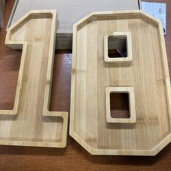 2Pcs Number Charcuterie Board, Food Serving Tray Number, 