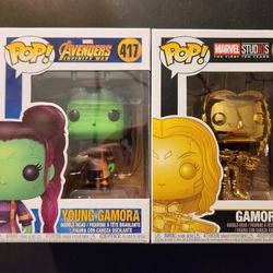 Gamora Funko Pop Gold Chrome Gamora #382 Marvel 10th Anniversary