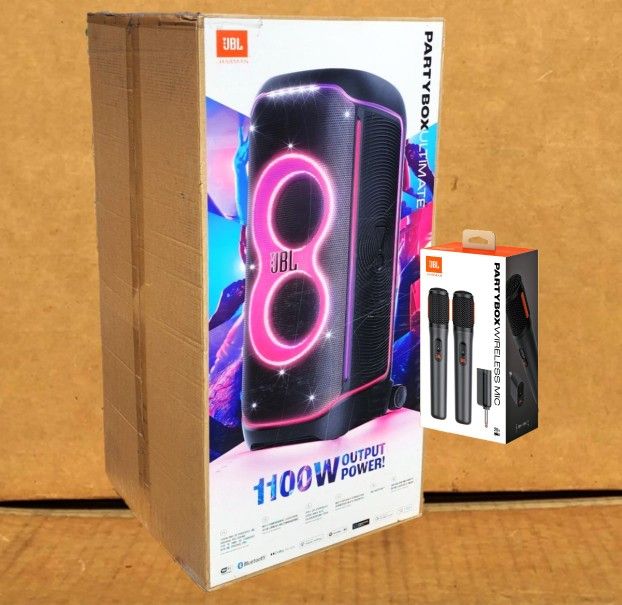🚨 JBL 1100 Watts Powered Speaker WiFi Bluetooth LED Show Partybox Ultimate Wireless Mics Package 🚨 Payment Options Available 🚨