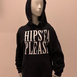 Hipsta Please black sweat jacket / hoodie Size Medium