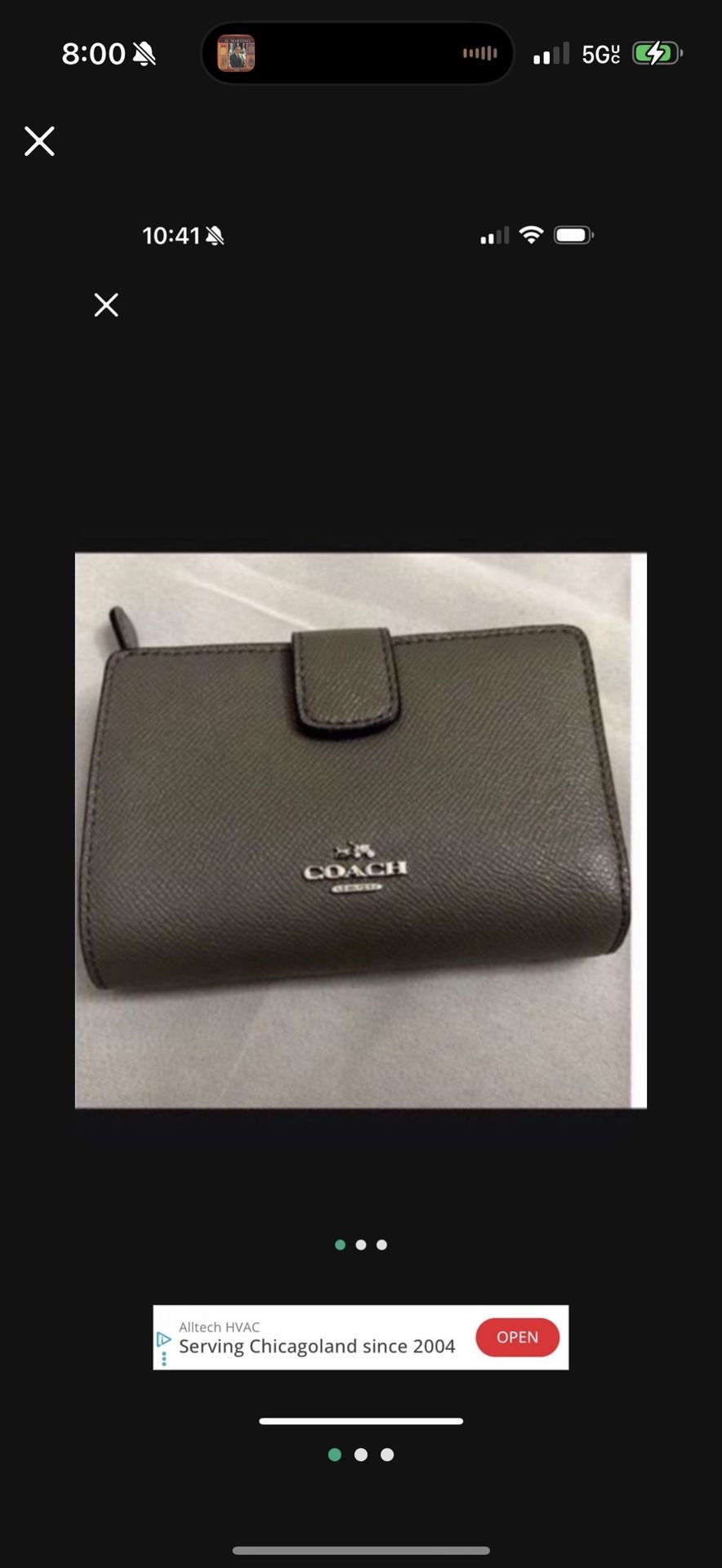 COACH WALLET GREY SILVER