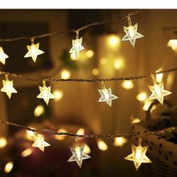 30 LED Ramadans Lights Star String Lights Indoor Outdoor, Fairy Lights Battery Operated with 2 Modes Ramadan Eid Decorations for Bedroom Garden Patio 