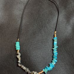 Openrein  Turquoise And Amazonite Necklace