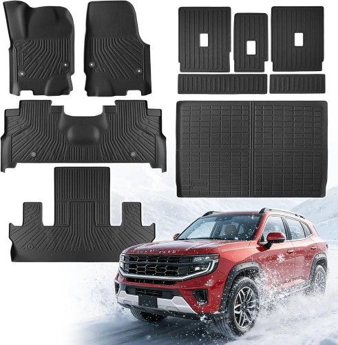 Floor Mats for Ford Expedition Max 2025(Only 7 Seats with 2nd Row Bucket Seats All Weather Rubber TPE Tapets Cargo Liners 2025 for Ford Expedition Acc