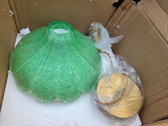 Vintage 10 and half in green lamp shade