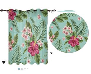 Hibiscus Curtains And Rug