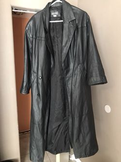 Leather trench coats