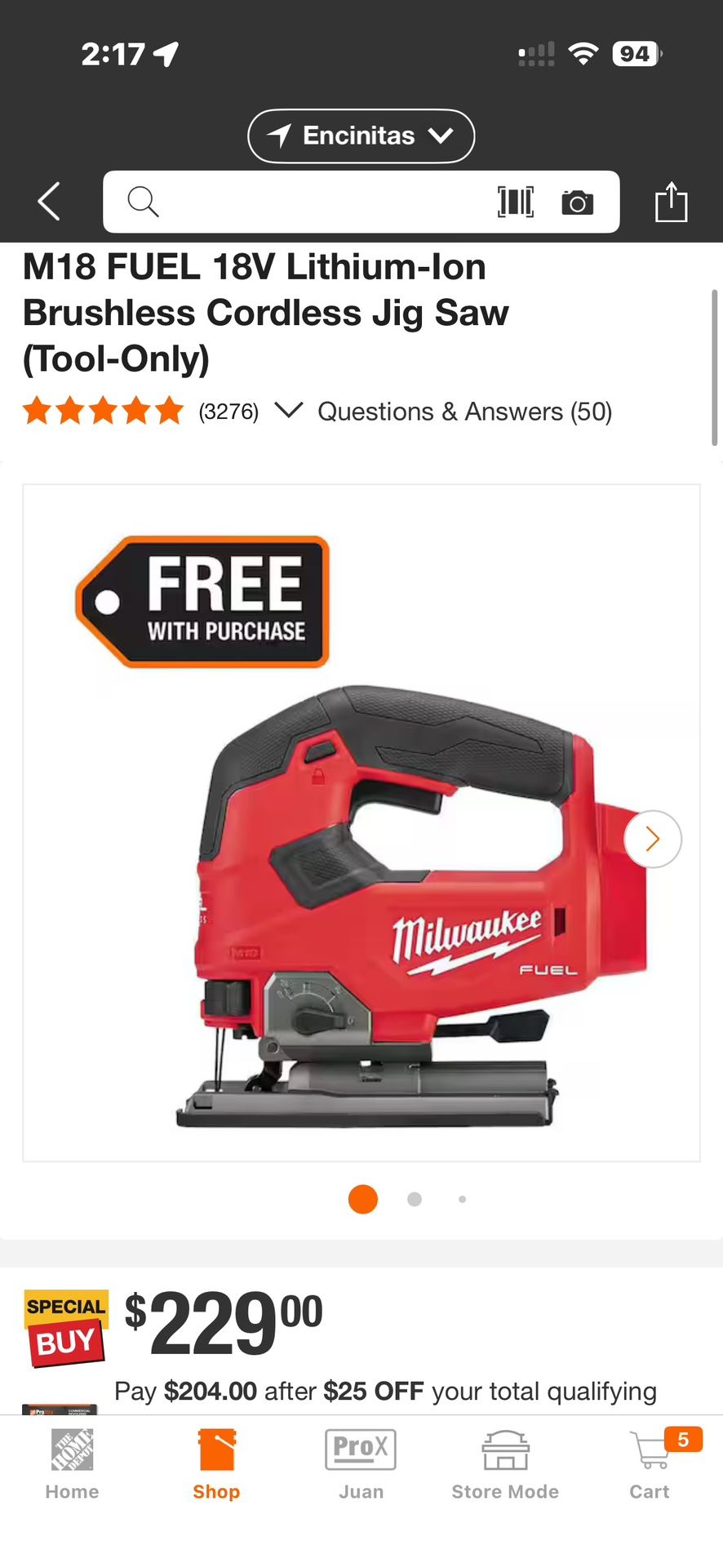 Milwaukee M18 Jigsaw Tool Only