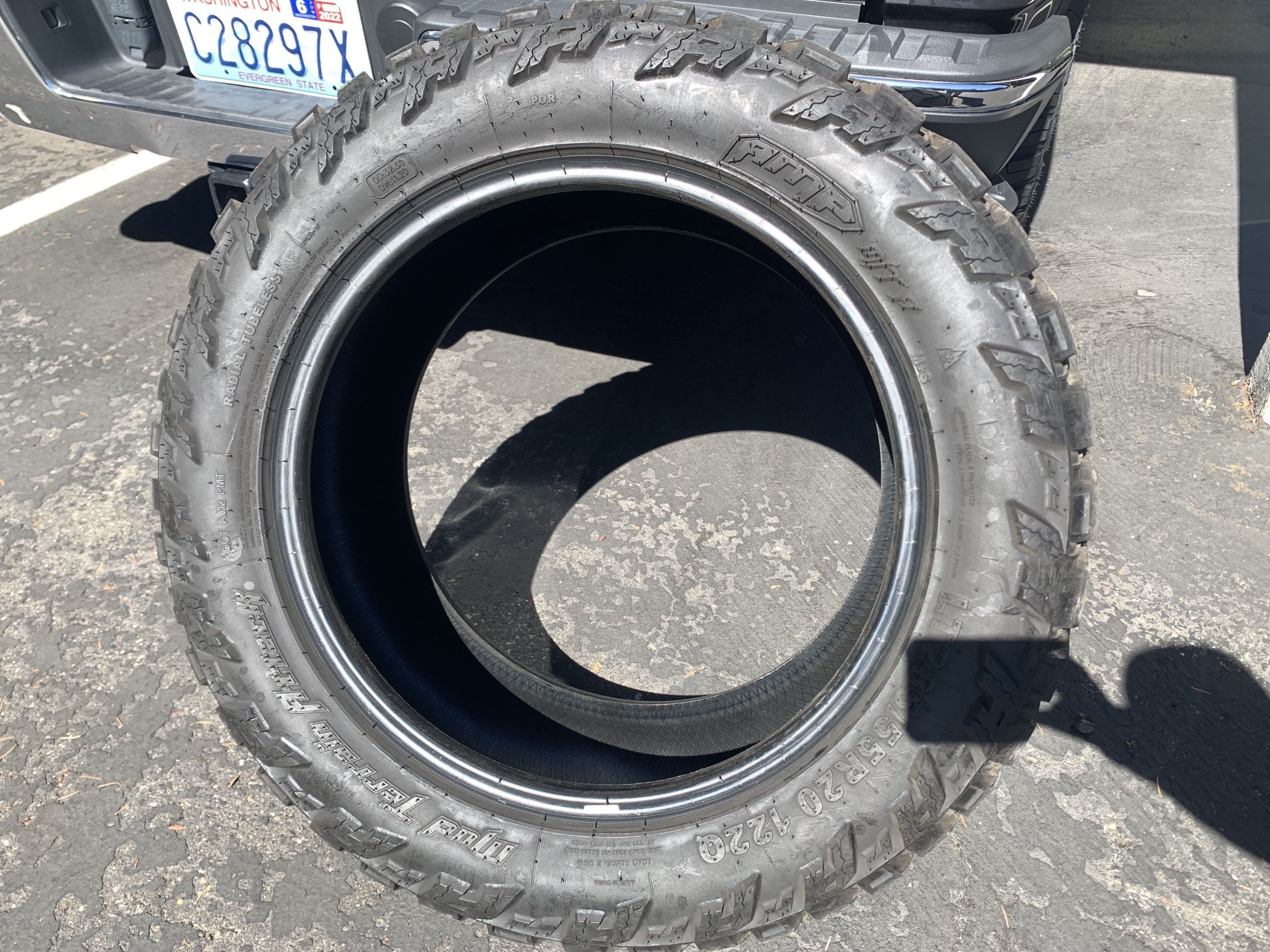 2 Amp 285 55 18” Mud Terrain Tires