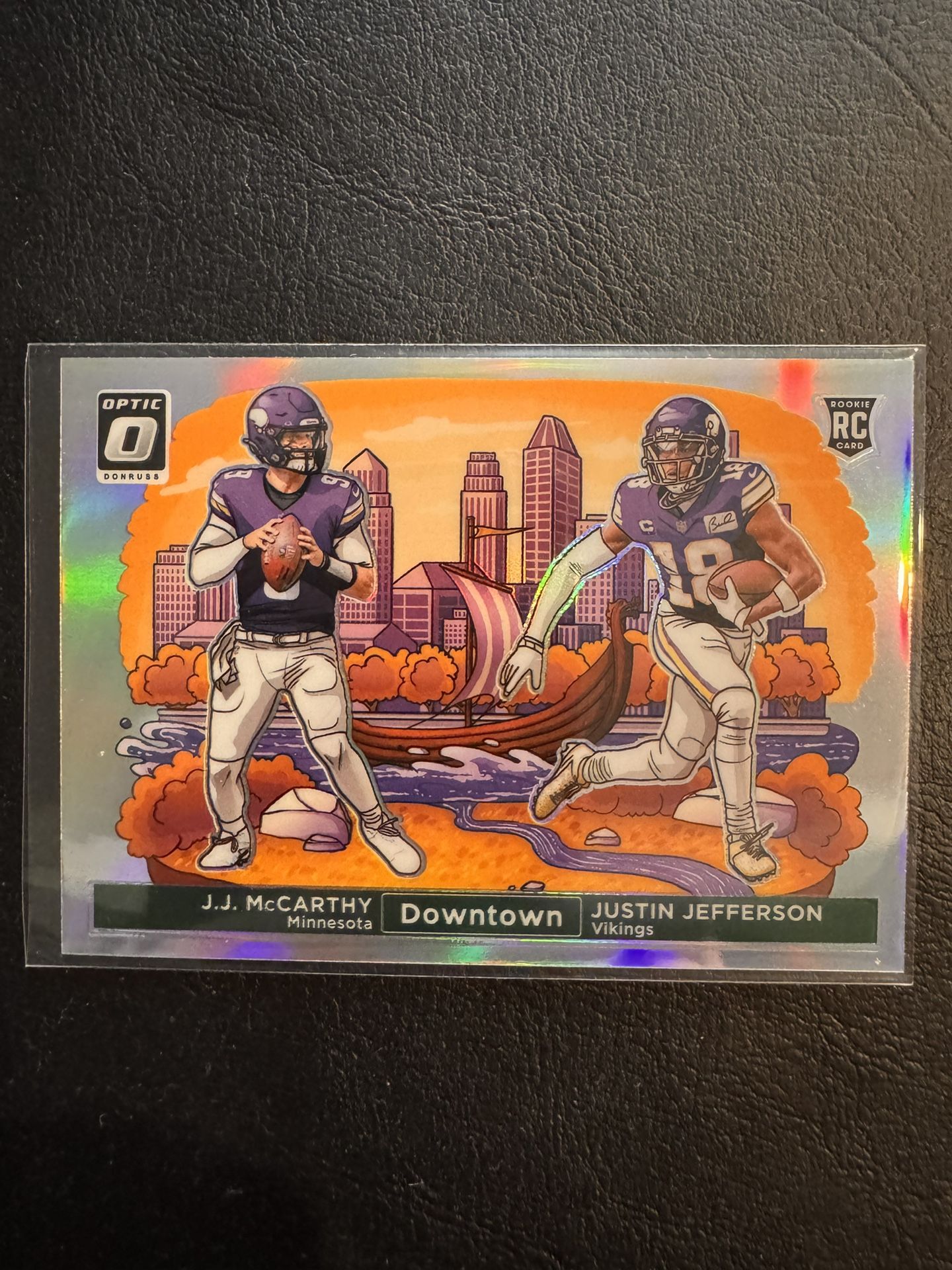 2024 Panini Donruss Optic Downtown JJ McCarthy Justin Jefferson Minnesota Vikings