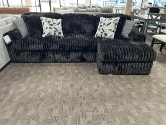 Black comfy corduroy sectional 