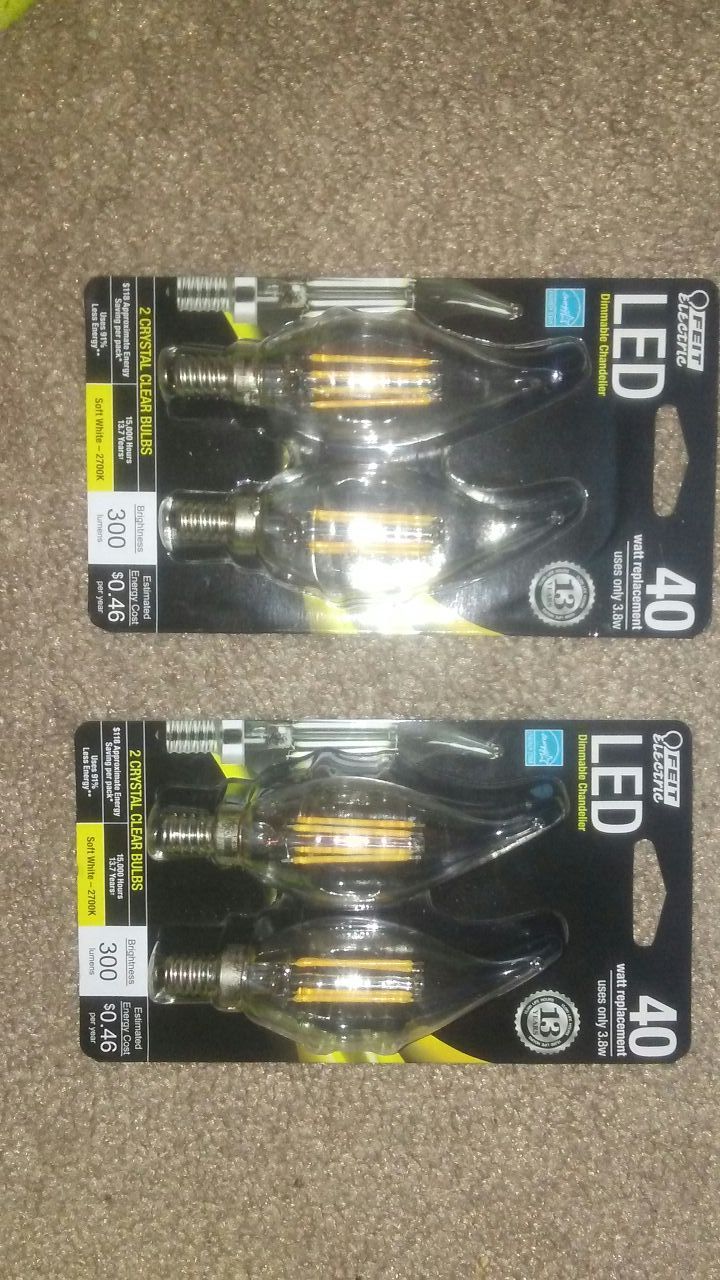 Two Luminance 40 watt crystal clear LED light bulbs