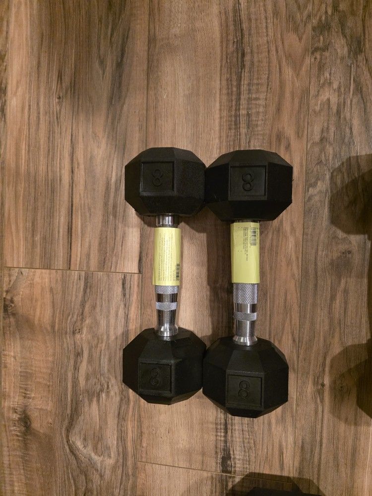 8 Pounds Barbell Coated Hex Dumbbell Weigh