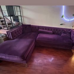 Purple Velvet Couch 