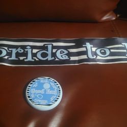 Bride to be!" sash, which is a popular accessory for bridal showers and bachelorette parties. The image also features a "Good Fun!" button, likely a p