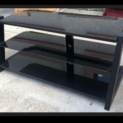 Black Glass 3 Tier TV Stand