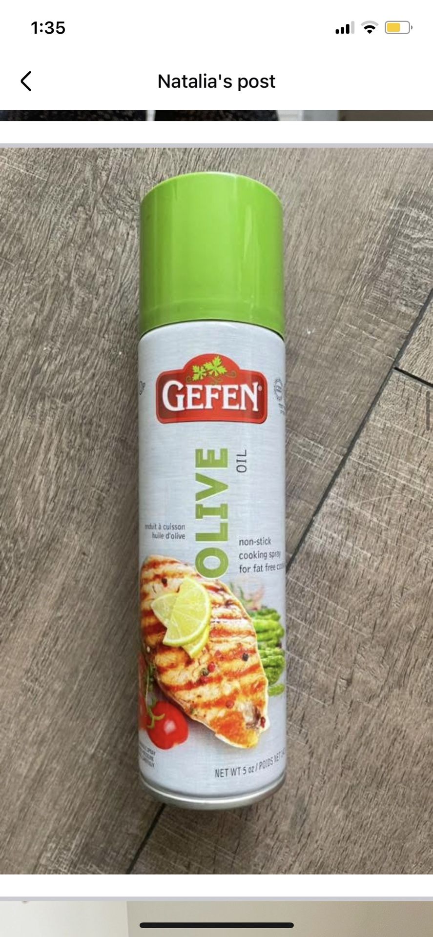 Olive oil spray