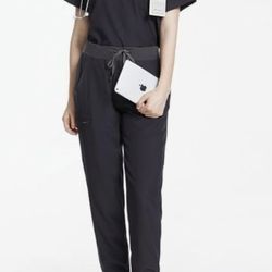 Uniforms World 309TS Series New W Tags Scrubs Black Women's Set Top/Pants 8 Pocketss
