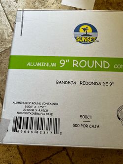 Sunset Brands 9" Round Aluminum Containers