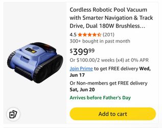 Cordless Robotic Pool Vacuum with Smarter Navigation & Track Drive, Dual 180W Brushless Motors, Wall & Waterline Climbing, 150-Min Runtime, for Ingrou