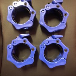 2 Sets- Olympic Weights Barbell 2” Collars- Blue -Brand New!