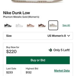 WOMEN DUNKS SIZE 8
