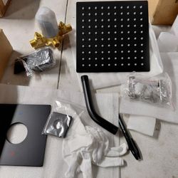 Bwe Single Handle Shower Faucet Set With Valve In Matte Black