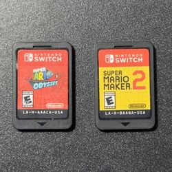 (2 PACK) Super Mario Odyssey & Super Mario Maker 2 Game Cards for Nintendo Switch
