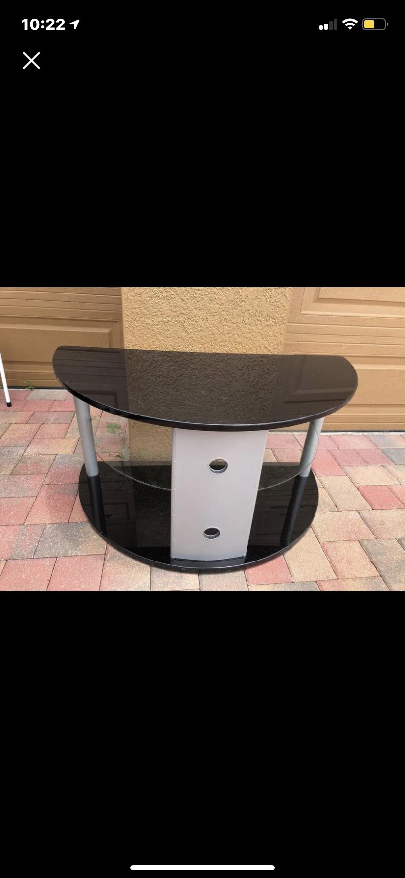 entertainment glass stand table entry table nightstand room decor black desk