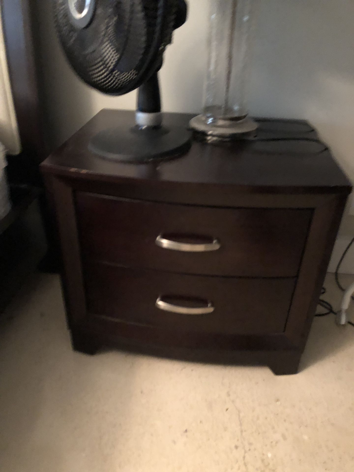 Dresser and two nights stands and two lights